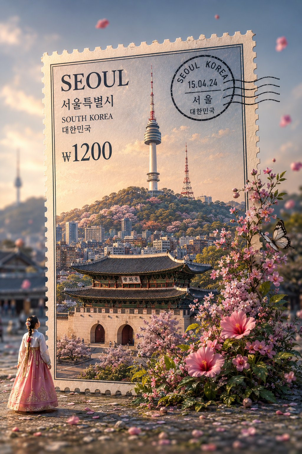 거대 우표 미니어처 세계