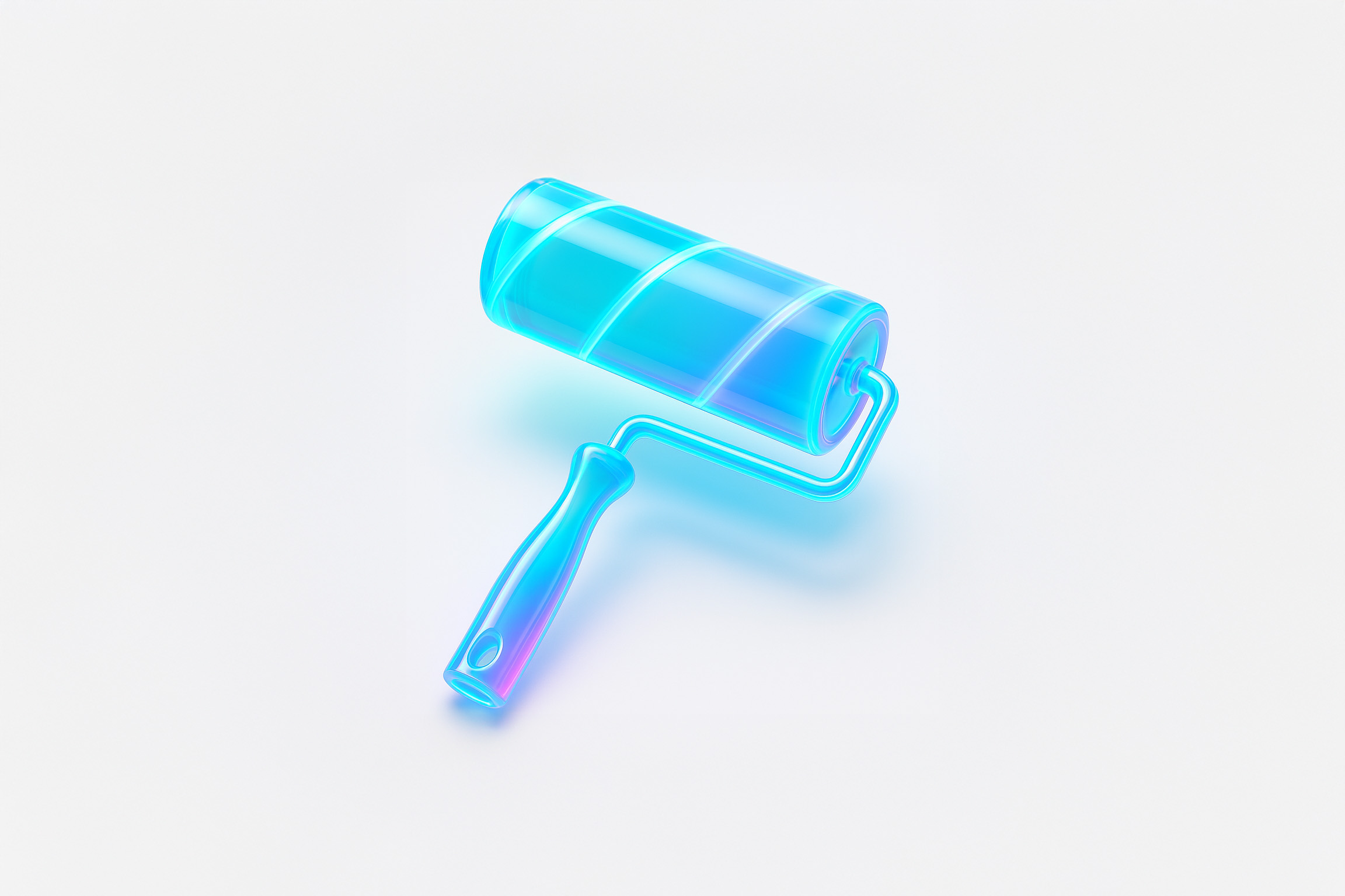 떠다니는 유리 네온 3D